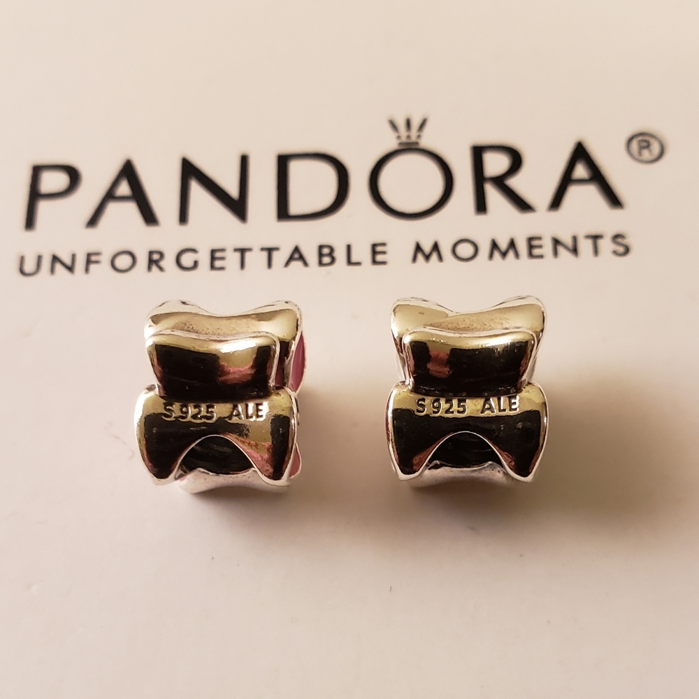 🌸 2 Authentic Pandora ⭐️RETIRED⭐️ ORCHID CHARMS - Picture 4 of 10
